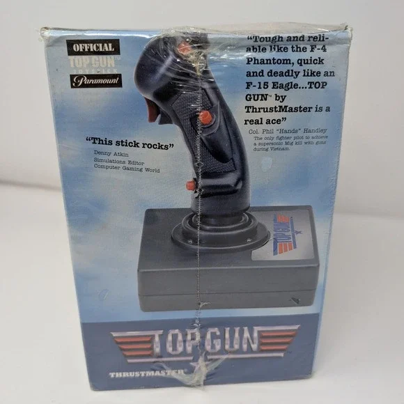 Thrustmaster Top Gun Official vintage 1996 Flight Stick Joystick for PC Unopened